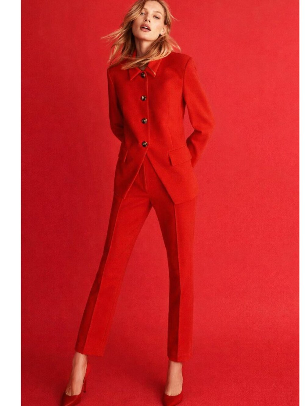 Veronica Beard Aire Flame Crepe Pant Suit Set